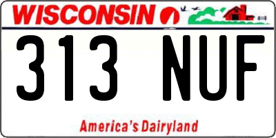 WI license plate 313NUF