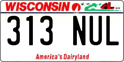 WI license plate 313NUL