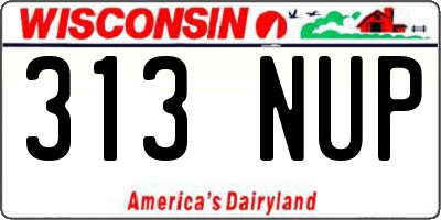 WI license plate 313NUP