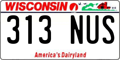 WI license plate 313NUS