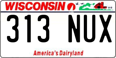 WI license plate 313NUX