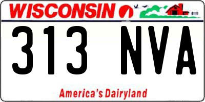 WI license plate 313NVA