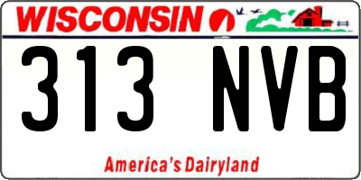 WI license plate 313NVB