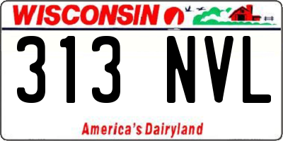 WI license plate 313NVL