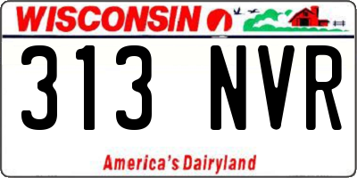 WI license plate 313NVR