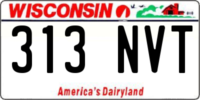 WI license plate 313NVT