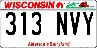 WI license plate 313NVY