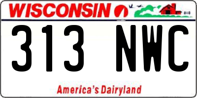 WI license plate 313NWC