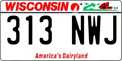 WI license plate 313NWJ