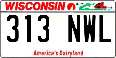 WI license plate 313NWL