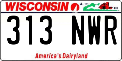 WI license plate 313NWR