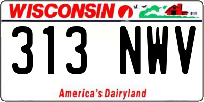 WI license plate 313NWV