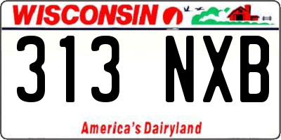 WI license plate 313NXB