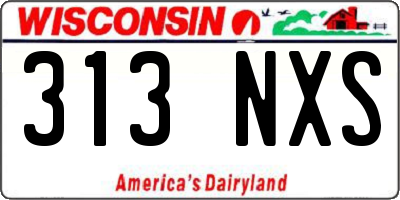 WI license plate 313NXS