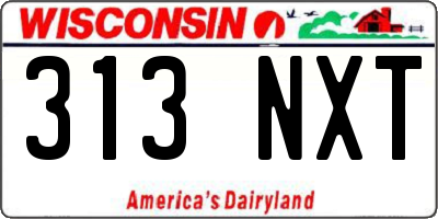 WI license plate 313NXT