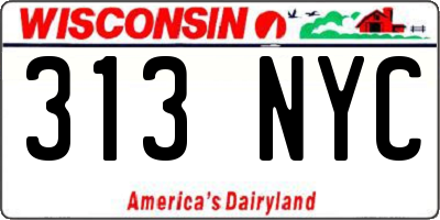 WI license plate 313NYC