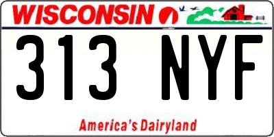 WI license plate 313NYF