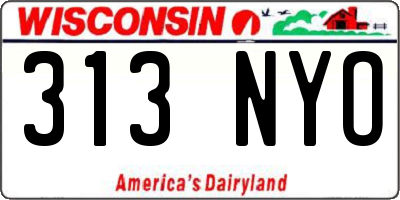 WI license plate 313NYO