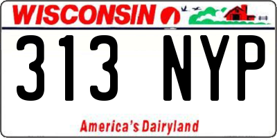 WI license plate 313NYP
