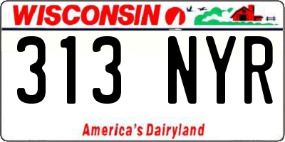 WI license plate 313NYR