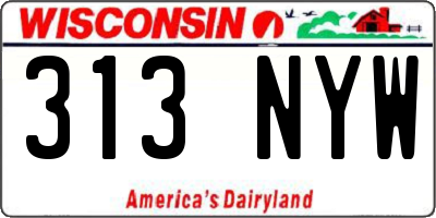 WI license plate 313NYW