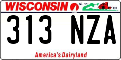 WI license plate 313NZA