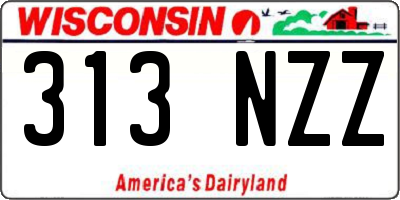 WI license plate 313NZZ