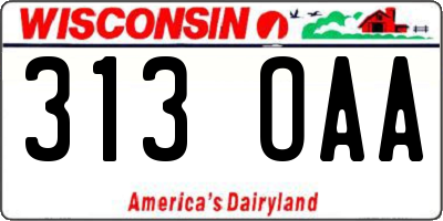 WI license plate 313OAA