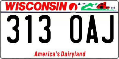 WI license plate 313OAJ