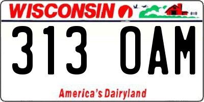 WI license plate 313OAM