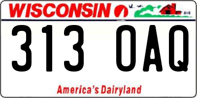 WI license plate 313OAQ