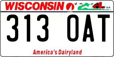 WI license plate 313OAT