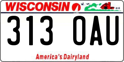 WI license plate 313OAU