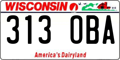 WI license plate 313OBA