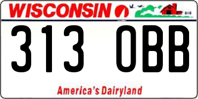 WI license plate 313OBB