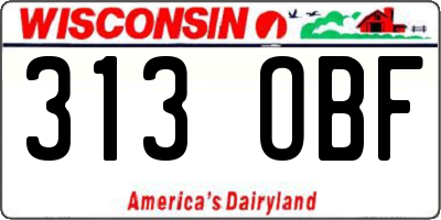 WI license plate 313OBF