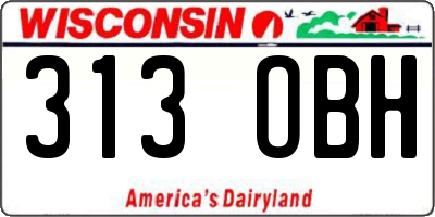 WI license plate 313OBH