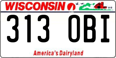 WI license plate 313OBI