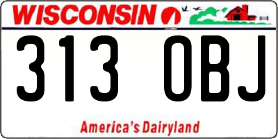 WI license plate 313OBJ