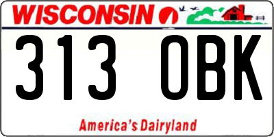 WI license plate 313OBK