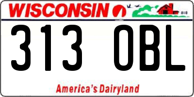 WI license plate 313OBL