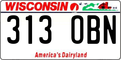 WI license plate 313OBN