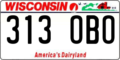 WI license plate 313OBO