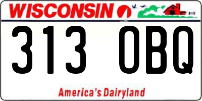 WI license plate 313OBQ