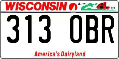 WI license plate 313OBR