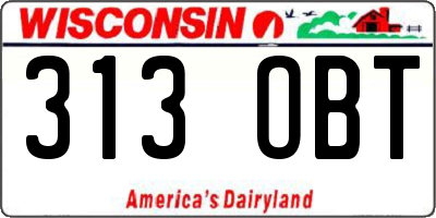 WI license plate 313OBT