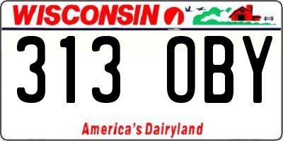 WI license plate 313OBY