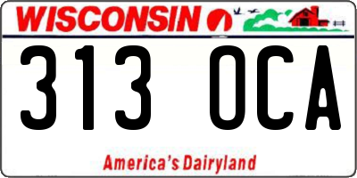 WI license plate 313OCA