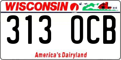WI license plate 313OCB