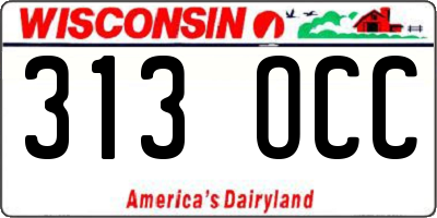 WI license plate 313OCC